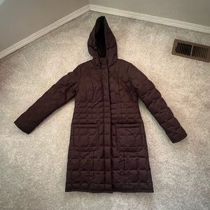 Esprit Padded Quilted Long Puffer Jacket, Brown